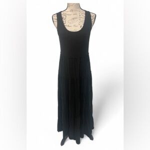 Peter Nygård Black Sleeveless Maxi Dress Size M 89% cotton, 6% rayon, 5% spandex